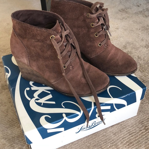 Suede Wedge Booties - Picture 2 of 4